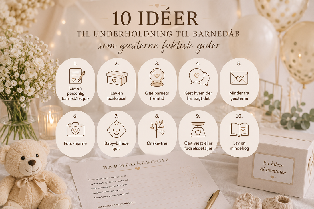 10 idéer til underholdning til barnedåb som gæsterne faktisk gider