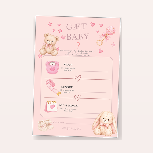 Gæt baby - babyshower leg