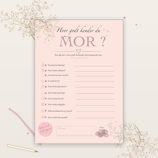 Hvor godt kender du mor? - babyshower leg