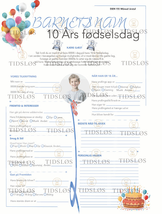 Quiz 10 Års fødselsdag dreng